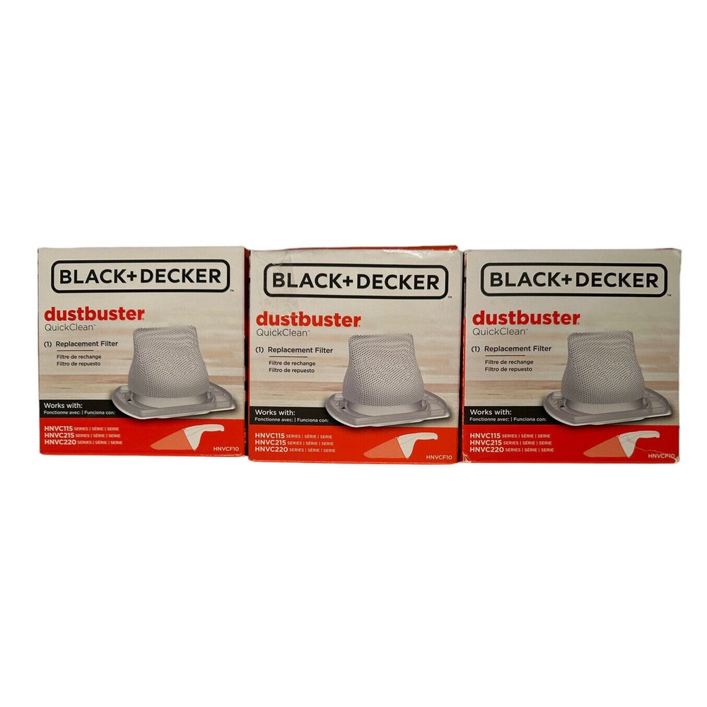 Lot of‎ 3 Black & Decker Dustbuster QuickClean Replacement Filters HNVCF10